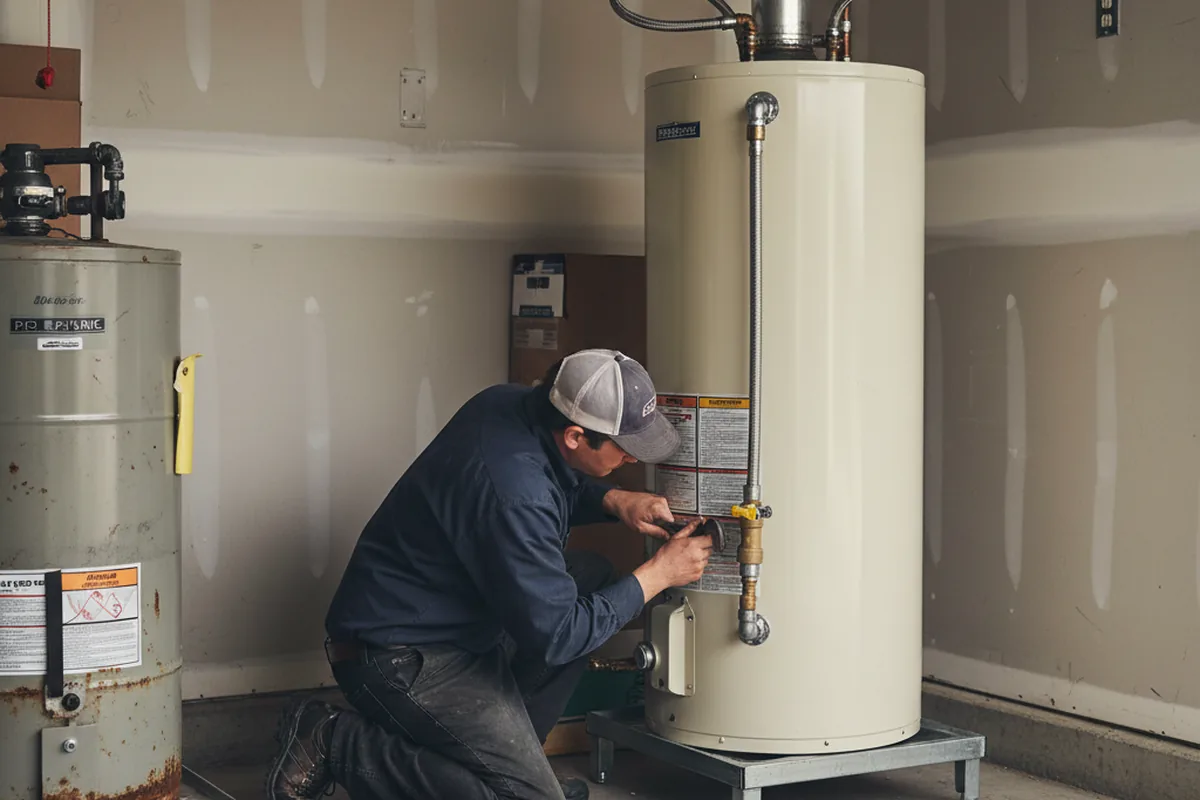 Water heater and shutoff valve replacement in Draper